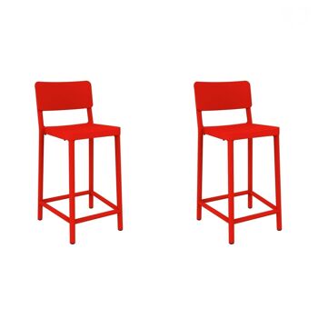 SET 2 TABOURET LISBOA MOYEN ROUGE VT21480 1