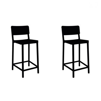 SET 2 TABOURET LISBOA MOYEN NOIR VT21481