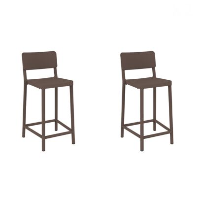 SET 2 LISBOA MEDIUM CHOCOLATE STOOL VT21483