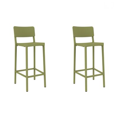 SET 2 LISBOA STOOL HIGH OLIVE GREEN VT21493