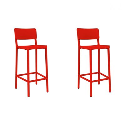 SET 2 HOCKER LISBOA HOCH ROT VT21494