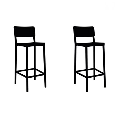 SET 2 LISBOA HIGH BLACK STOOL VT21495