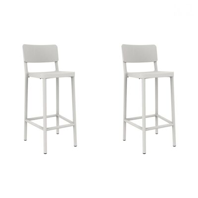 SET 2 LISBOA HIGH WHITE HOCKER VT21498