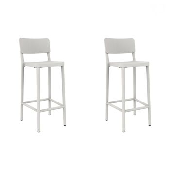 SET 2 TABOURET HAUT LISBOA BLANC VT21498