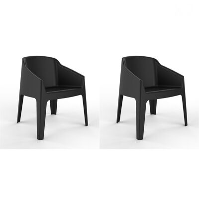 SET 2 BLACK BAKU LOUNGE CHAIR VT21504