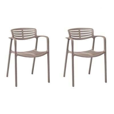 SET 2 CHAIR WITH ARMS TOLEDO AIRE CHOCOLATE VT21643