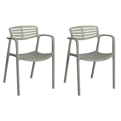 SET 2 SEDIA CON BRACCIOLI TOLEDO AIRE GRIGIO VERDE VT21645