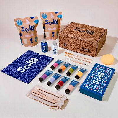 Sculpd Pottery Kit and Floral Tones Paint Set
