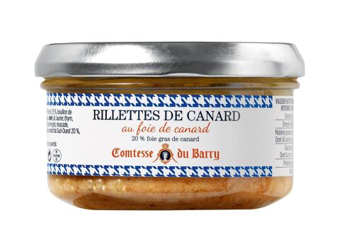 Rillettes de canard au foie gras de canard 20 %