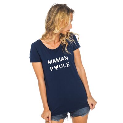 Tshirt navy maman poule 2 waf