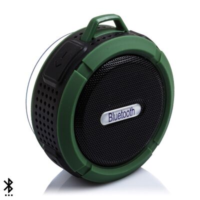 Circular waterproof bluetooth speaker with suction cup C6 DMV127GREEN