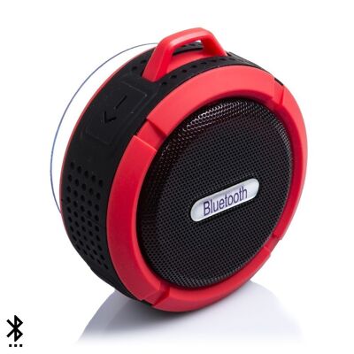 Circular waterproof bluetooth speaker with suction cup C6 DMV127RED