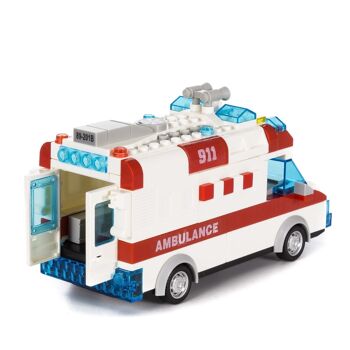 Ambulance avec lumières et effets sonores. A construire, 68 pièces. Opération d'inertie de recul. DMAH0100C0150 2