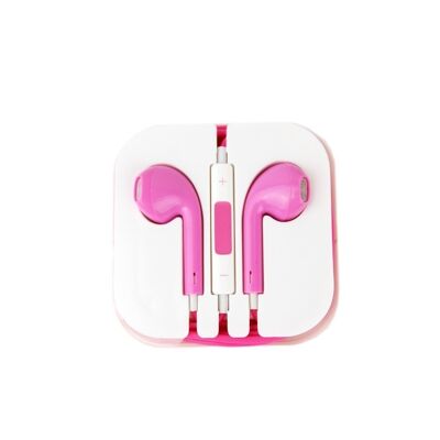 HANDS-FREE HEADPHONE COMPATIBLE WITH IPHONE MICROPHONE AND VOLUME CONTROL DMB052PINK