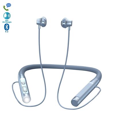 Cuffie sportive K12 con archetto da collo. Cuffie magnetiche Bluetooth 5.2, luce led, 15 ore di autonomia. DMAK0639C34