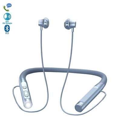 Auriculares K12 Sport con banda de cuello. Cascos magnéticos Bluetooth 5.2, luz led, 15 horas de batería. DMAK0639C34