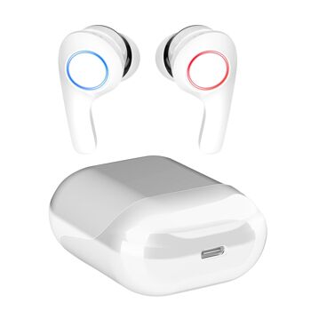 Casque PT08 TWS, Bluetooth 5.0. Base de charge avec niveau de batterie. Contrôle tactile de la lecture de musique et des appels. DMAL0053C01 2