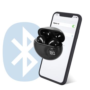 Écouteurs TWS Apro 6 Bluetooth 5.1. Base de charge 200mAh avec écran. DMAK0634C00 2
