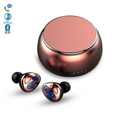 TWS D09 Bluetooth 5.0 headphones, playback controls. 420mAh charging base. DMAG0025C55