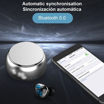 Casque TWS D09 Bluetooth 5.0, commandes de lecture. Socle de charge 420 mAh. DMAG0025C55 3