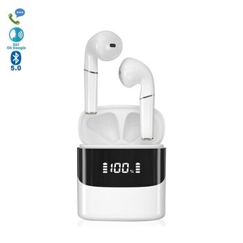 Casque TWS IQD757 Bluetooth 5.0, commandes tactiles. Base de charge 300mAh avec écran. DMAG0024C01 1