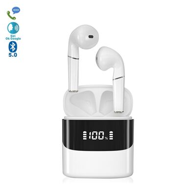 TWS IQD757 Bluetooth 5.0 headphones, touch controls. 300mAh charging base with screen. DMAG0024C01