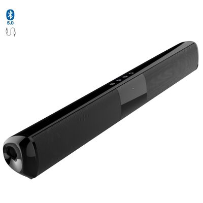 Barre de son 2.0 T90 Bluetooth 5.0. Entrée RCA, auxiliaire, Micro SD et radio FM. Batterie 1800mAh intégrée. DMAG0217C00