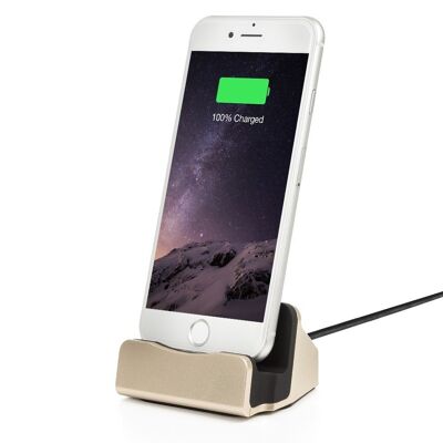 CHARGING BASE FOR Iphone 5/6/7/8/X LIGHTNING 8 PINS WITH CABLE DMS074CGOLD