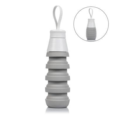 Bouteille de sport en silicone pliable. 250 à 500 ml, sans BPA, bouchon à vis en PP. DMAG0133C01