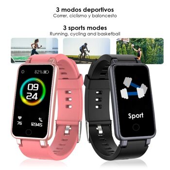 Bracelet intelligent C2 Plus avec moniteur de fréquence cardiaque, tension artérielle et notifications. DMAH0075C00 4