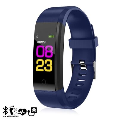 ID115 smart bracelet with heart rate monitor, blood pressure and notifications for iOS and Android DMZ097DBL