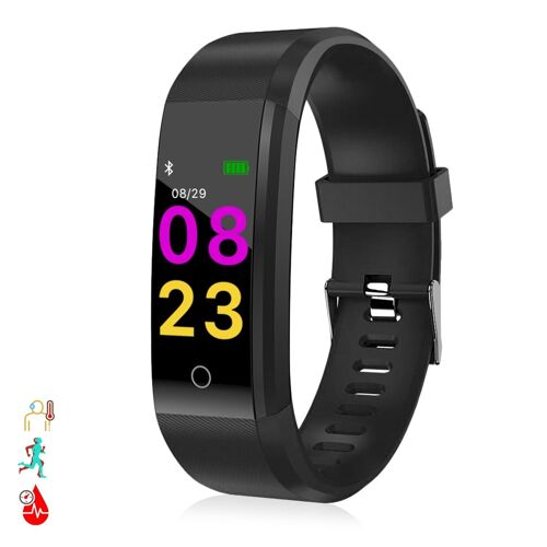 Brazalete inteligente ID115 Plus con termómetro, monitor cardíaco, tensión y oxígeno en sangre. DMAH0077C00