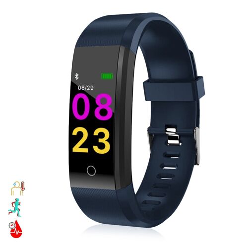 Brazalete inteligente ID115 Plus con termómetro, monitor cardíaco, tensión y oxígeno en sangre. DMAH0077C32