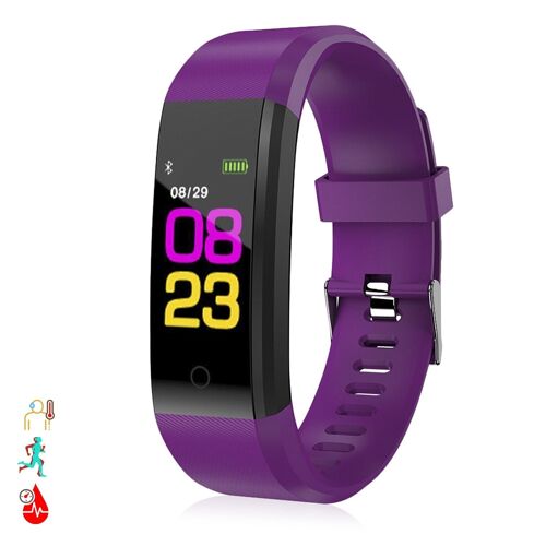 Brazalete inteligente ID115 Plus con termómetro, monitor cardíaco, tensión y oxígeno en sangre. DMAH0077C60