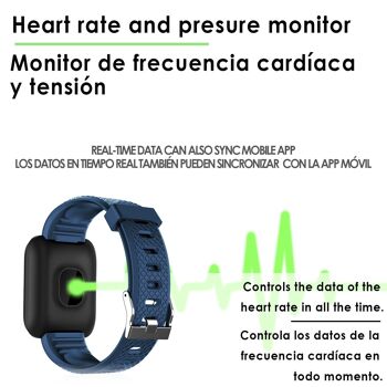 Bracelet intelligent ID116 Bluetooth 4.0 écran couleur, moniteur de fréquence cardiaque, pouls et mode multisport DMAB0248C30 2