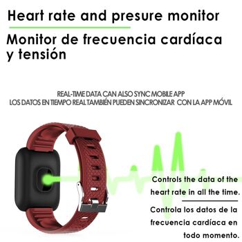 Bracelet intelligent ID116 Bluetooth 4.0 écran couleur, moniteur de fréquence cardiaque, pouls et mode multisport DMAB0248C50 2