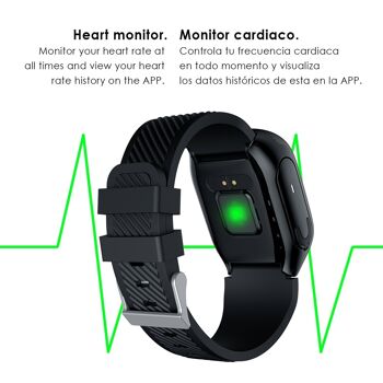 Bracelet intelligent S300 avec écouteurs Bluetooth TWS intégrés, moniteur de fréquence cardiaque et tension artérielle DMAC0110C00 5