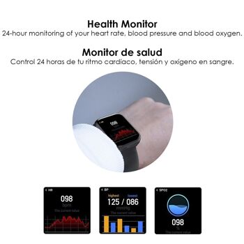 Bracelet intelligent X5 avec écouteurs Bluetooth TWS intégrés, thermomètre et moniteur cardiaque. DMAF0193C00 2