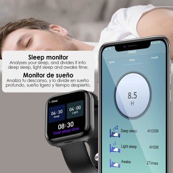 Bracelet intelligent X5 avec écouteurs Bluetooth TWS intégrés, thermomètre et moniteur cardiaque. DMAF0193C56 5