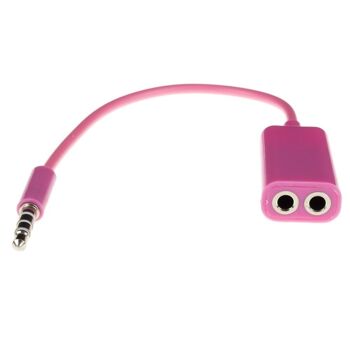 CÂBLE MINI-JACK DOUBLE ENTRÉE DM193PINK 1