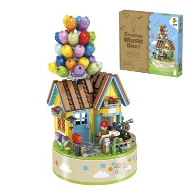 360° rotating music box, House with Balloons, 528 pieces DMAK0354C91