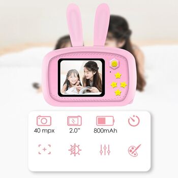 Caméra photo et vidéo pour enfants, avec jeux intégrés. HD 720 et jusqu'à 40 mégapixels. Écran 2 pouces - PÂQUES 3