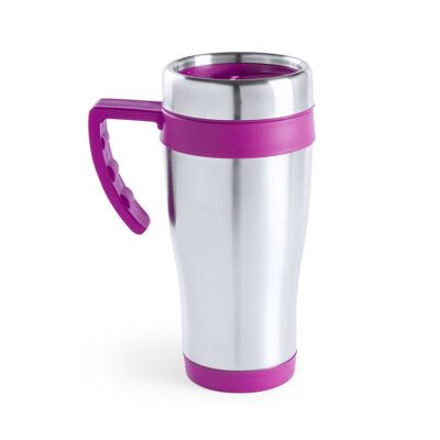 Carson 450ml stainless steel mug with a glossy finish body and matching accessories. DMAG0110C58