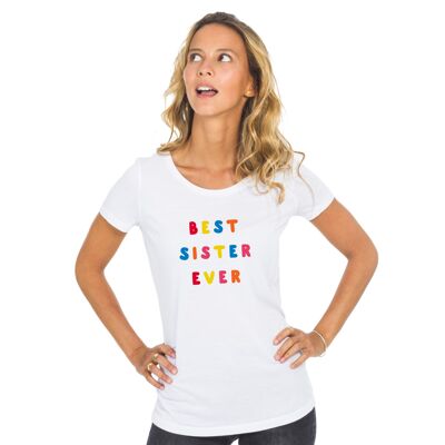 WHITE BEST SISTER EVER COLORED WAF TSHIRT woman