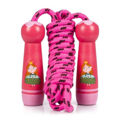 Children's wooden jump rope with a nice jumping princess design. 300cm rope. DMAH0065C55