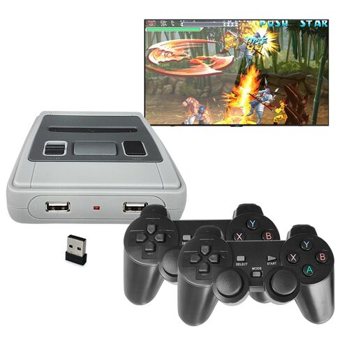 Consola retro simulador de juegos Inalámbrica de dos jugadores. Incluye dos mandos inalámbricos y tarjeta memoria con más de 13,000 juegos. DMAL0095C01