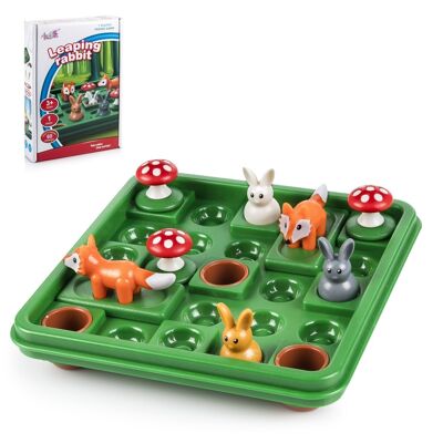 Jumping Rabbit Challenge. Skill board game for 1 player. 60 challenges in 5 difficulty levels. DMAG0088C91