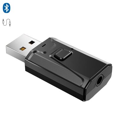 Bluetooth transmitter and receiver powered by USB and minijack connection. DMAH0112C00