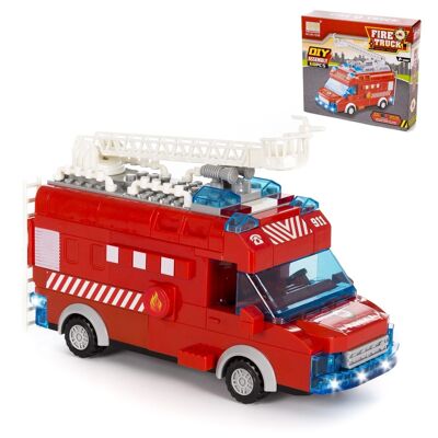 Fire truck with lights and sound effects. To build, 60 pieces. Automatic 360° operating mode. DMAH0099C50