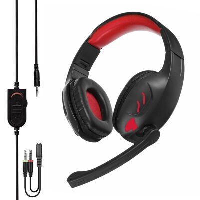 Headset IN-968. Gaming headphones with microphone, minijack connection and LED lights, for PS4, smartphone, tablet, PC, etc. DMAN0144C0050
